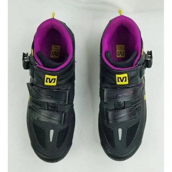Mavic Size 8 Women's Tourmaline Cycling Road Shoes Black Purple Accent 643001 - Picture 6 of 12